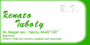 renato tuboly business card
